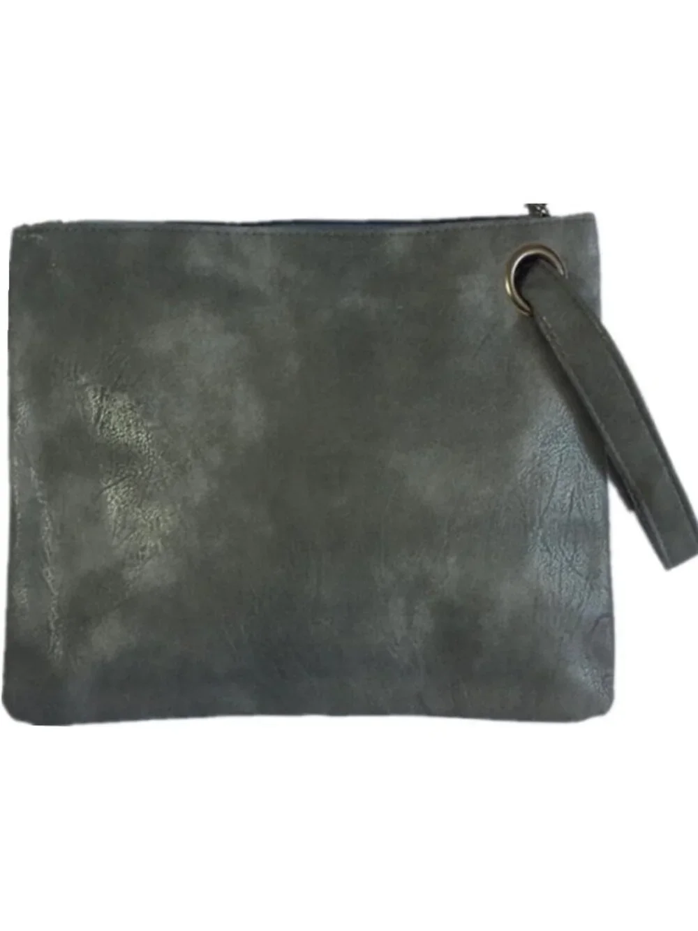 Women's Grey Blue Evening Clutch Purse Envelope Zipper Handbag Shoulder Bag